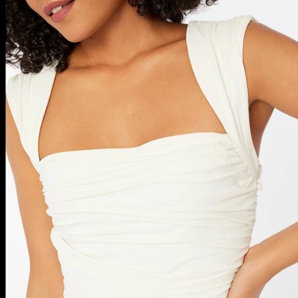 Cinq Á Sept Desiree Bandage Bridal Mini Dress In Ivory - Picture 2 of 14